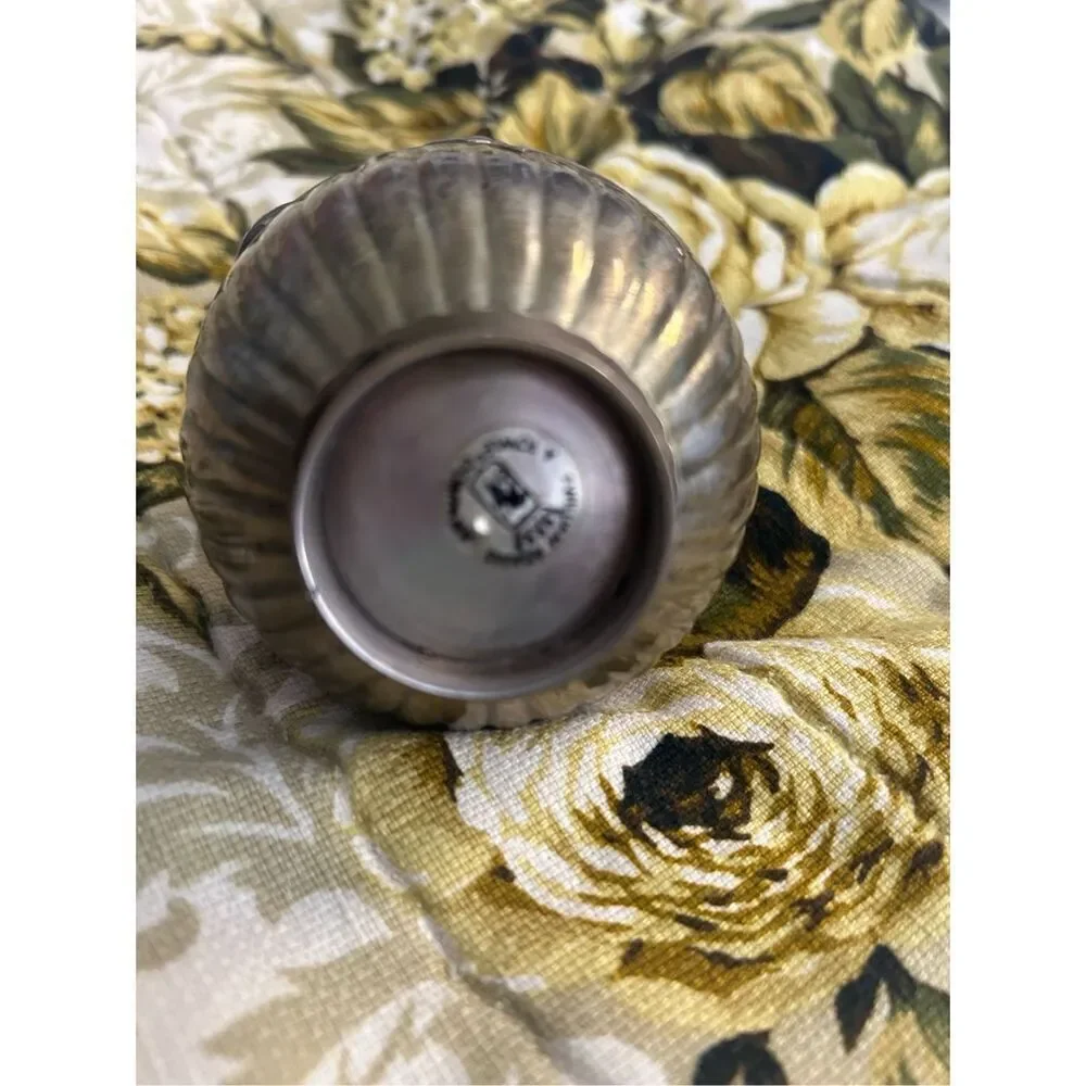 WILLIAM ADAMS A TOWLE COMPANY Brass/Silver  Covered Bowl holds 8 teaspoons